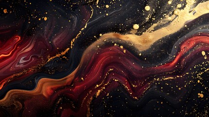 Abstract Red rose and Black Marble Background. Gold abstract red rose marble background art paint pattern ink texture watercolor grey fluid wall. Abstract liquid gold design luxury wallpaper