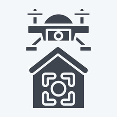 Icon Drone Location. related to Drone symbol. glyph style. simple design illustration