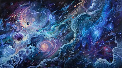 Artistic Doodle Nebula Galaxy Space Universe Backdrop Background Wallpaper