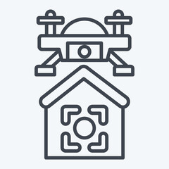 Icon Drone Location. related to Drone symbol. line style. simple design illustration