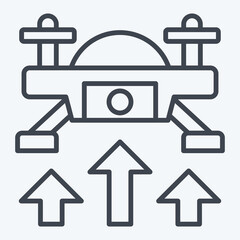 Obraz premium Icon Fly Up. related to Drone symbol. line style. simple design illustration 1