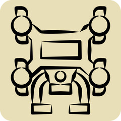 Icon Drone. related to Drone symbol. hand drawn style. simple design illustration