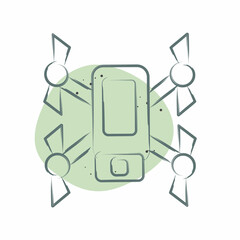 Icon Scouting Drone. related to Drone symbol. Color Spot Style. simple design illustration