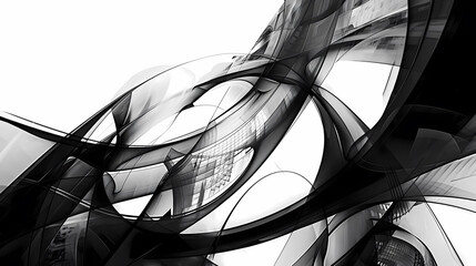 digital abstraction black and white  a building