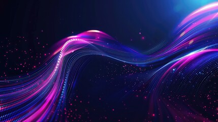 abstract blue and purple glowing lines background. Minimalist modern graphic design element cutout...