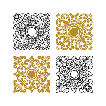 Balinese ornament vector logo tatto decoration