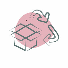 Icon Carboard Recycling. related to Recycling symbol. Color Spot Style. simple design illustration