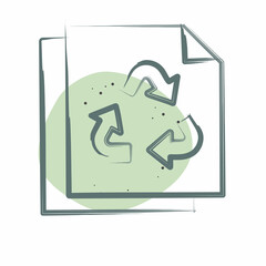 Icon Paper Recycling. related to Recycling symbol. Color Spot Style. simple design illustration