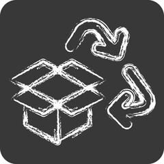 Icon Carboard Recycling. related to Recycling symbol. chalk Style. simple design illustration