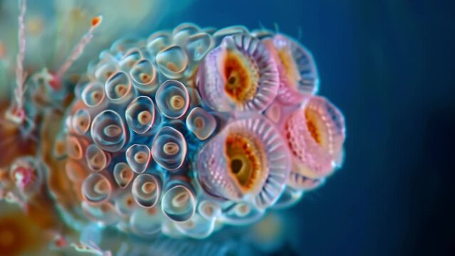 An upclose view of a rotifers system featuring the ovary oviduct and vitellarium illustrating the incredible capabilities of these . AI generation.