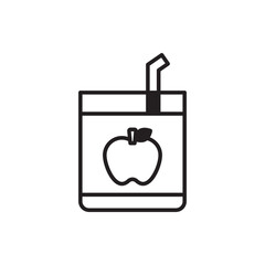 Apple juice icon design with white background stock illustration