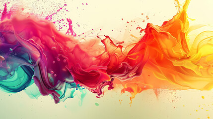 visual abstraction of colored ink in the form of paint