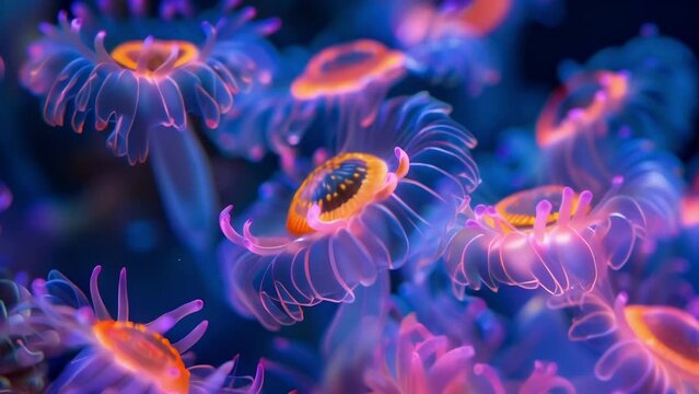 A vibrant and intricate dance of ciliates their hairlike projections creating a mesmerizing display of motion and grace. . AI generation.