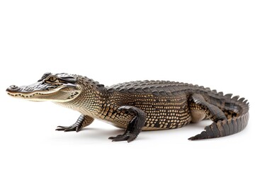 Naklejka premium Alligator side view reptile animal lizard.