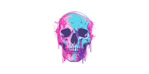 Fototapeta premium skull, illustration with flat colors on a white background