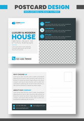 Modern real estate postcard design template. Corporate EDDM postcard design.