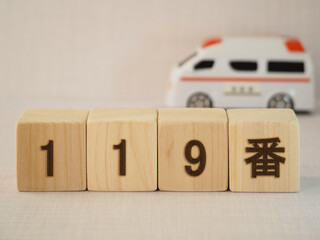 「119番」文字ブロック