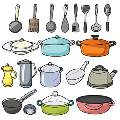 Kitchen Kaleidoscope Clipart Collection On white background