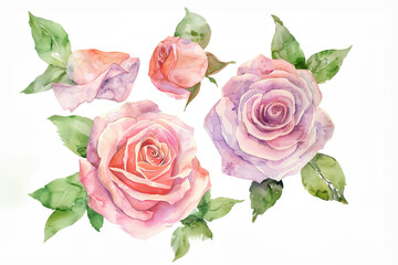 Watercolor Rose Collection Clipart