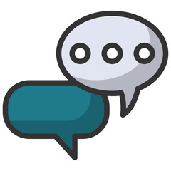 Message bubble filled line icon on white background