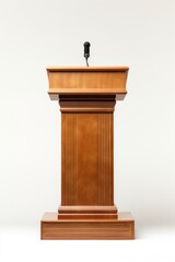 Wooden podium microphone wood architecture.