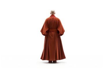 Shinto monk adult robe white background