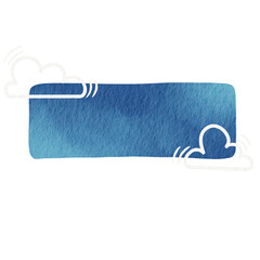 Abstract doodle cloud with blue sky banner watercolor illustration for decoration on summer and outdoor event.