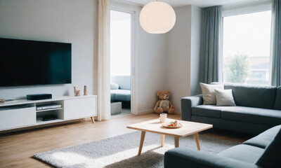 Fototapeta premium bear in corner living room