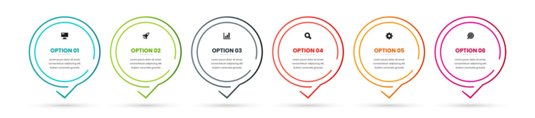 Infographic Element Design Templates with Icons and 6 Options