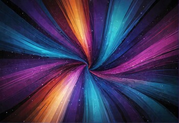 Vibrant Cosmic Ribbons - Abstract Space Background