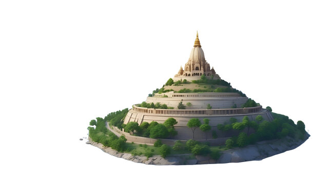 Beautiful 3D view of Kash Phule touching high point isolated on a transparent background 