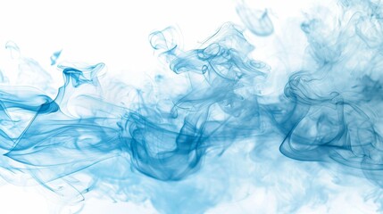 Blue smoke swirls in air