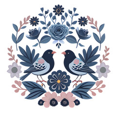 Obraz premium birds and flowers