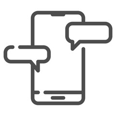 Phone outline icon on white background