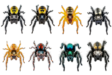 Spiders Set Isolated