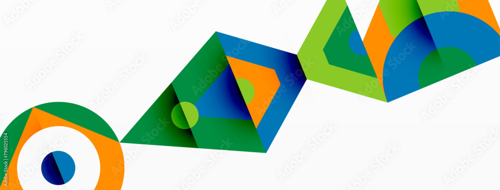 Poster a creative arts pattern featuring triangles, rectangles, tints, and shades of electric blue with sym