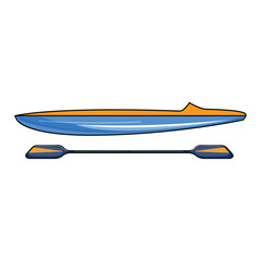 Canoe Sprint. Vector illustration in outline style