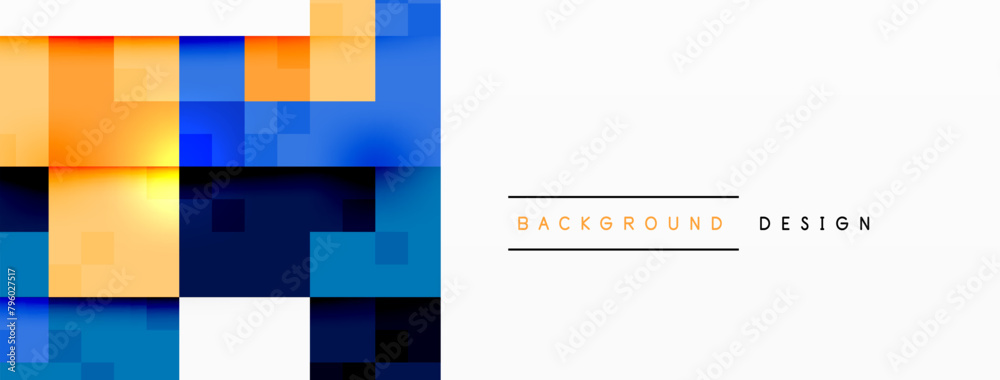 Aufkleber An electric blue rectangular pattern on a white background creates a symmetrical and artistic design. The brands flooring features tints and shades in parallel squares, adding a pop of color