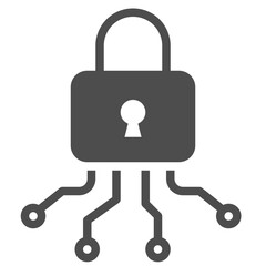 Encryption flat icon on white background