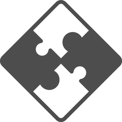 Puzzle flat icon on white background