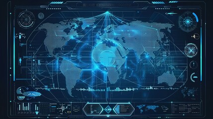 Fototapeta premium Navigating the Globe: Terrain Mapping with Radar Tech