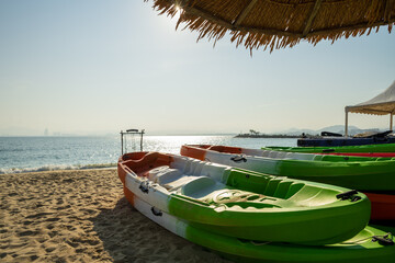 Rowing boat on the beach.