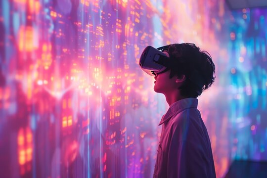 Visualize an augmented reality experience where viewers witness a musicians journey through a digital realm of obstacles and creative expressions Combine photorealistic elements with surreal touches t