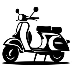 Silhouette of a classic Vespa motorbike