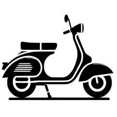 Silhouette of a classic Vespa motorbike
