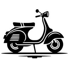 Silhouette of a classic Vespa motorbike