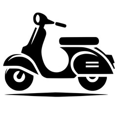 Silhouette of a classic Vespa motorbike