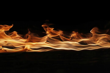 surface of fire, black background
