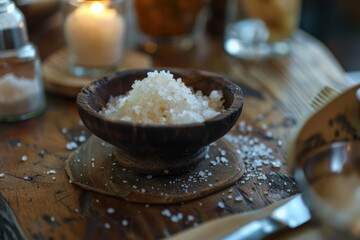 Salt is on the table for food - 796033956