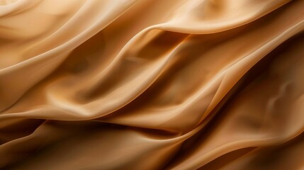 Soft brown silk fabric close-up